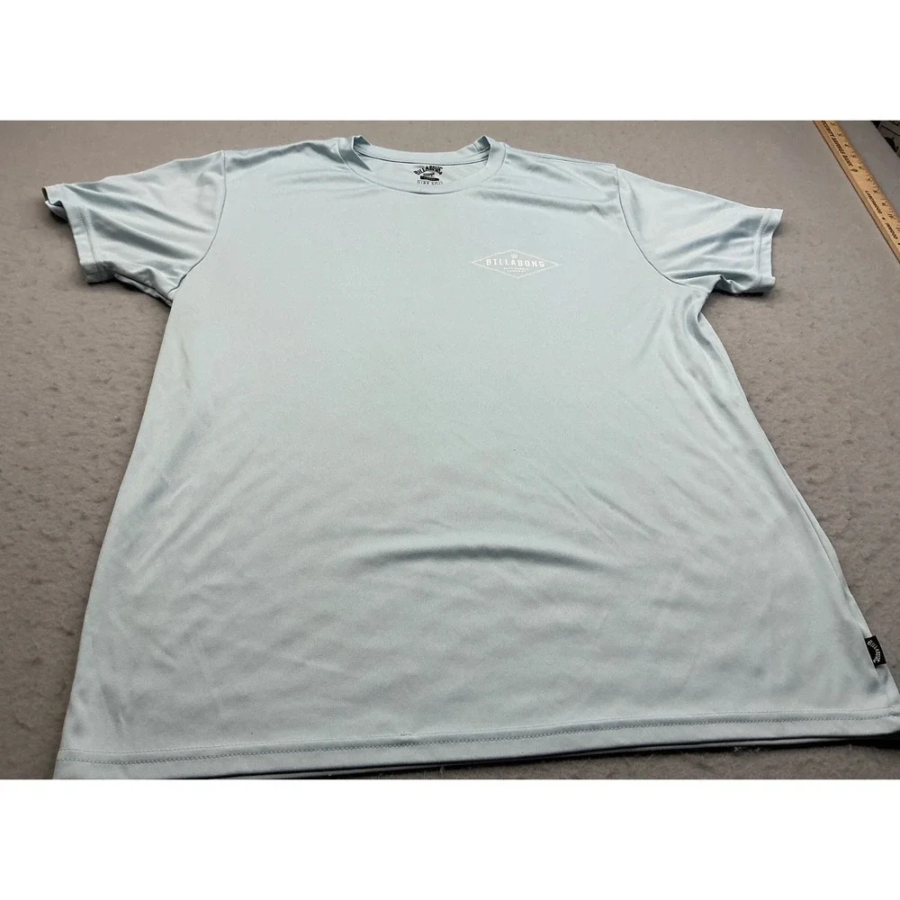 Billabong Surf Rash Guard UPF 50+ Sun Protection Large Light Blue M4172BSS